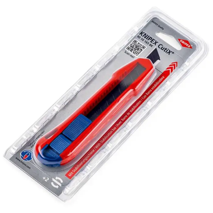 KNIPEX CutiX universal knife, carpet knife (red/blue, incl. 2 blades)