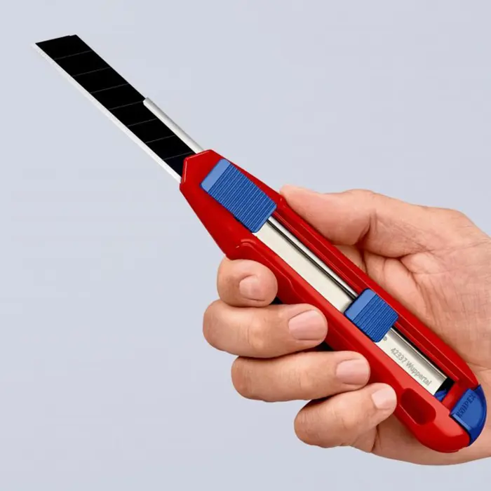 KNIPEX CutiX universal knife, carpet knife (red/blue, incl. 2 blades)