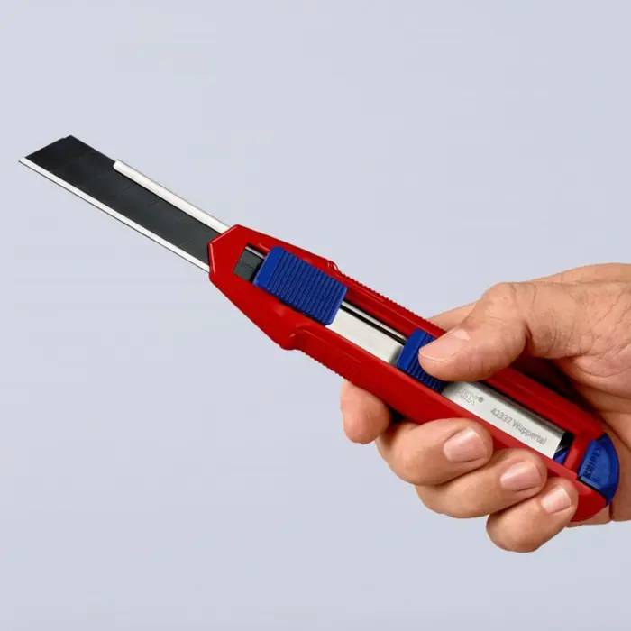 KNIPEX CutiX universal knife, carpet knife (red/blue, incl. 2 blades)