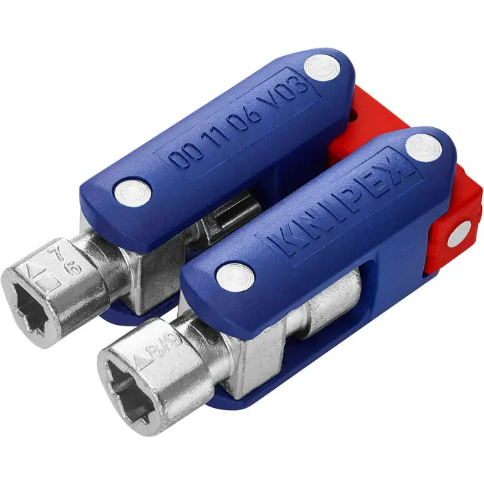 KNIPEX DoubleJoint control cabinet wrench, socket wrench (blue/red, total arm length 97mm)