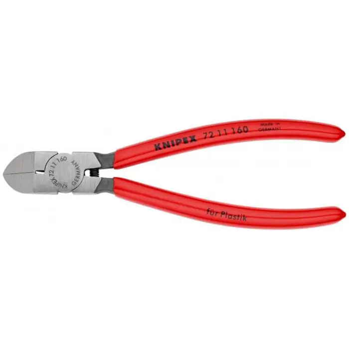 KNIPEX side cutters 72 11 160, for plastic, cutting pliers (red, length 160mm)