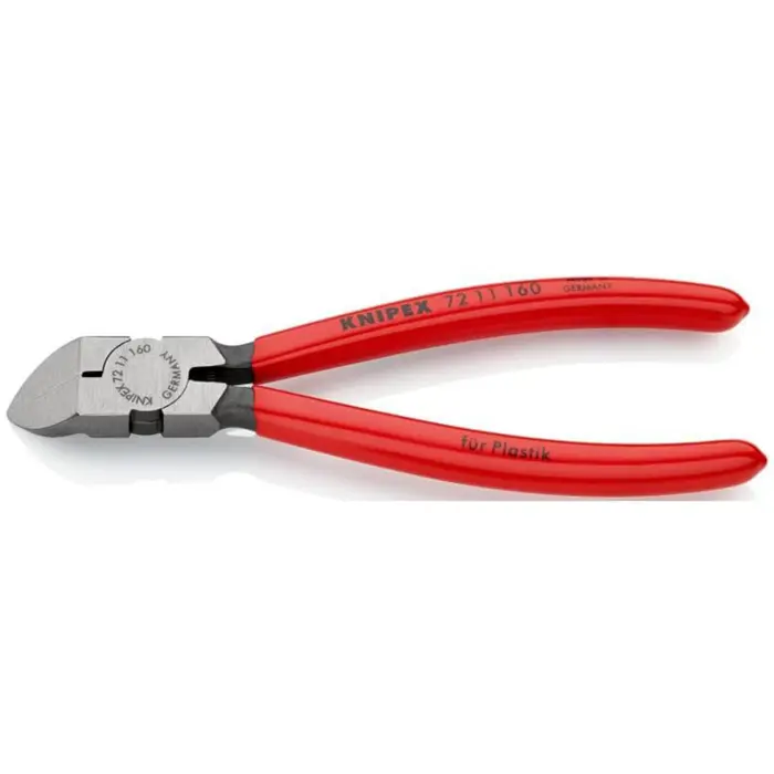 KNIPEX side cutters 72 11 160, for plastic, cutting pliers (red, length 160mm)