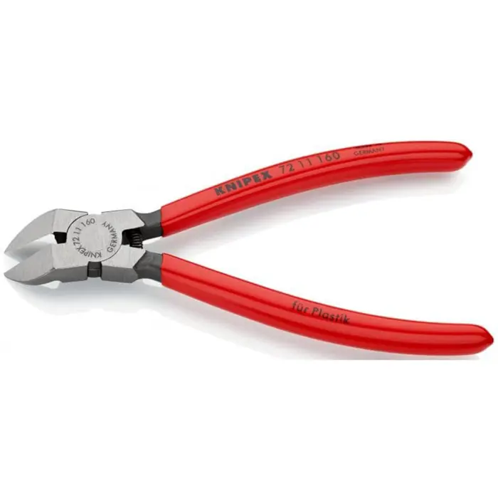 KNIPEX side cutters 72 11 160, for plastic, cutting pliers (red, length 160mm)