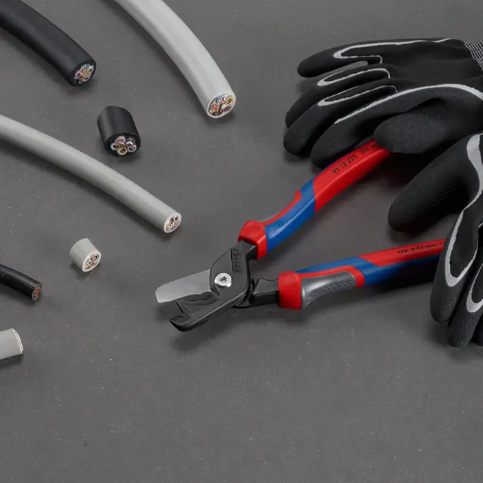KNIPEX StepCut XL cable shears 95 12 225, cutting pliers (red/blue, length 225mm)