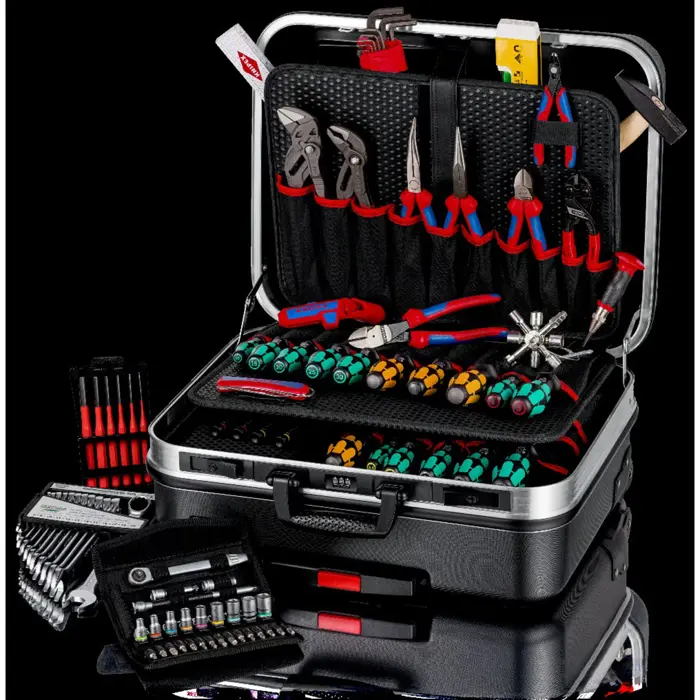 KNIPEX tool case "BIG Basic Move" mechanics, 90-piece, tool set black, with tool assortment for tradesmen