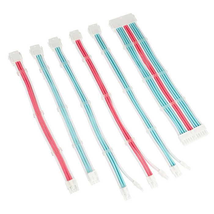 Kolink Core Adept Braided Cable Extension Kit - Brilliant White/Neon Blue/Pure Pink COREADEPT-EK-BBP