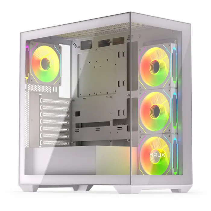 Krux Exo White, Tower case white, Tempered Glass x 2