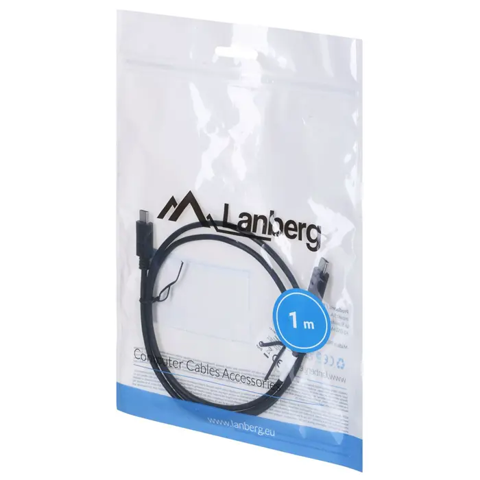 Lanberg CA-CMCM-10CU-0010-BK kabel USB 2.0 1m USB-C M/M  Black
