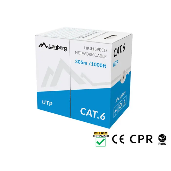 LANBERG CABLE UTP CAT.6 305M WIRE CU GRAY