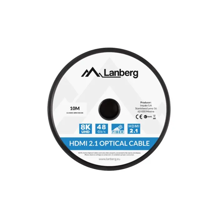 LANBERG HDMI CABLE LANBERG HDMI CABLE M/M V2.1 10M OPTICAL AOC BLACK