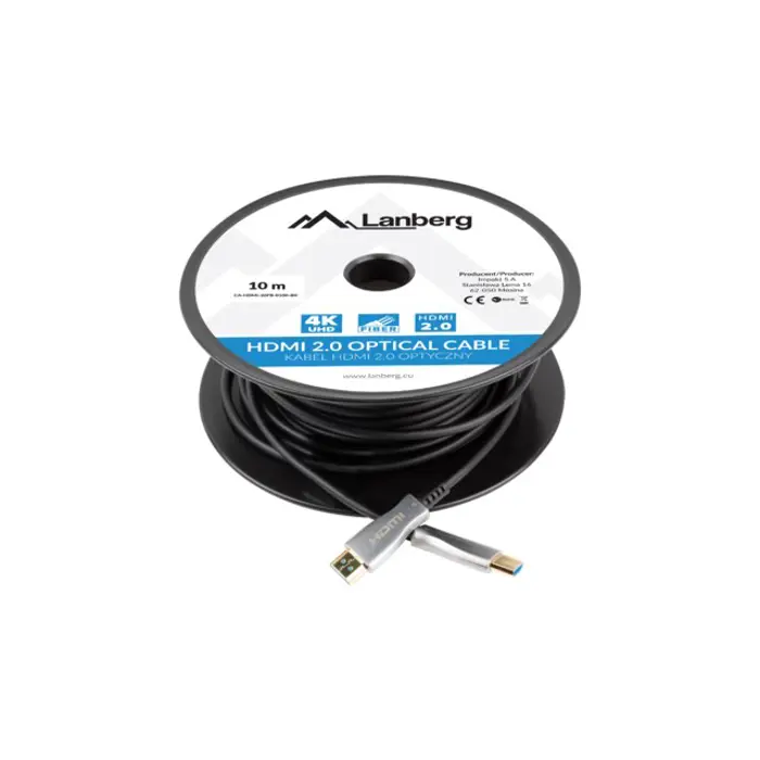 LANBERG HDMI CABLE M/M V2.0 10M OPTICAL AOC BLACK CA-HDMI-20FB-0100-BK