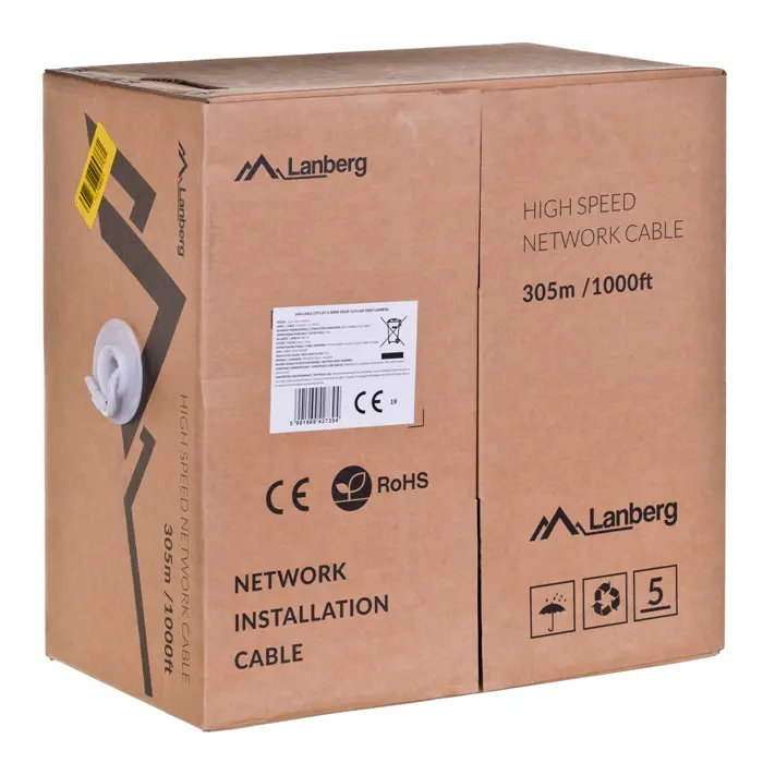 Lanberg LCU6-12CU-0305-S networking cable 305 m Cat6 U/UTP (UTP) Gray