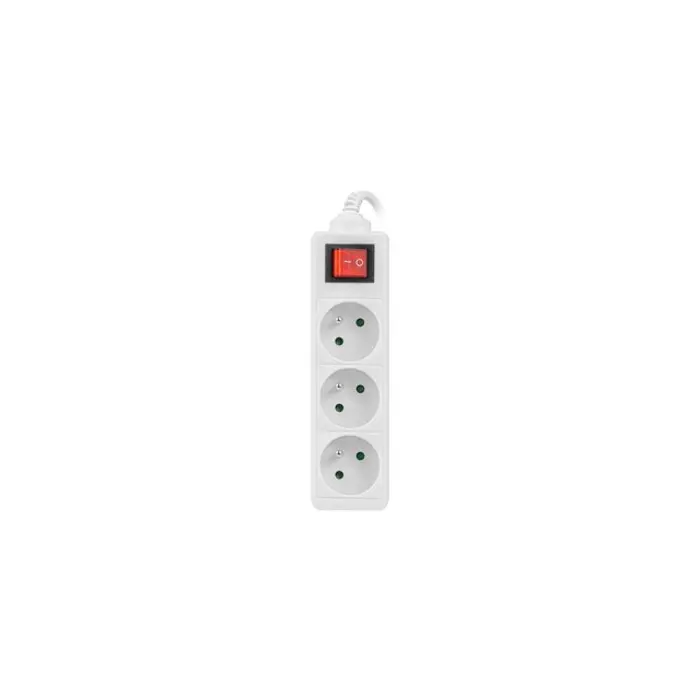 LANBERG POWER STRIP 3M WHITE, 3X 230V PL, WITH SWITCH