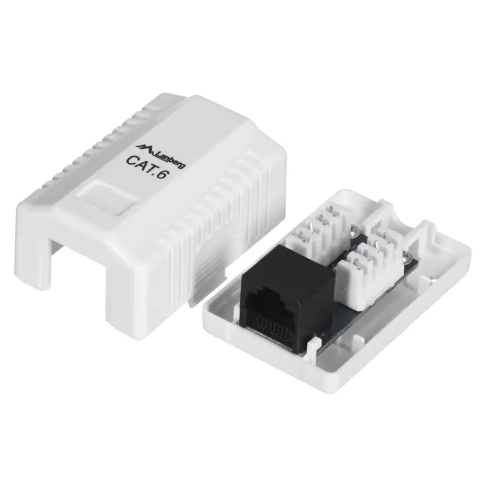 LANBERG SURFACE MOUNTING SOCKET CAT.6 1XRJ45 WHITE