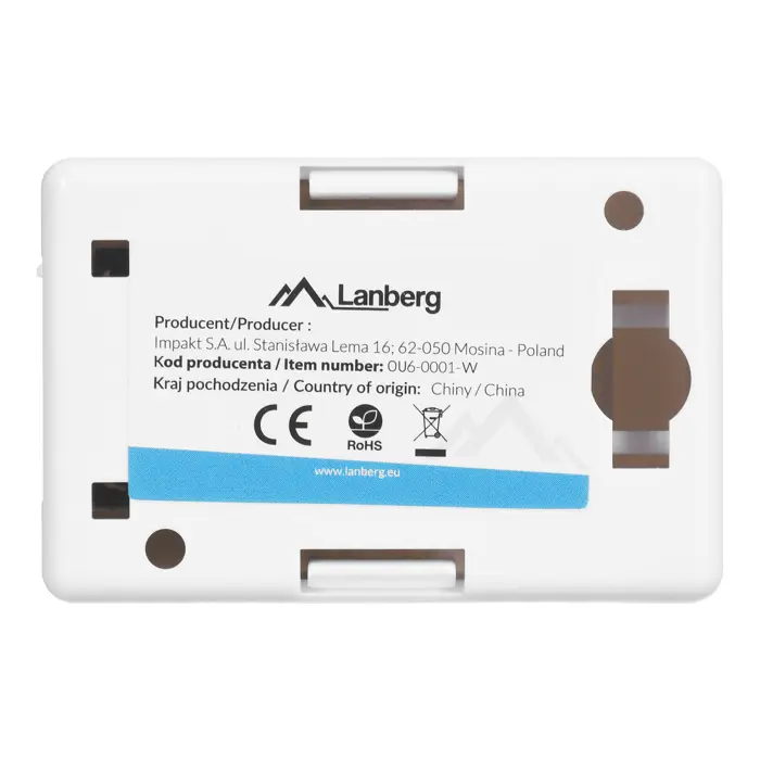 LANBERG SURFACE MOUNTING SOCKET CAT.6 1XRJ45 WHITE