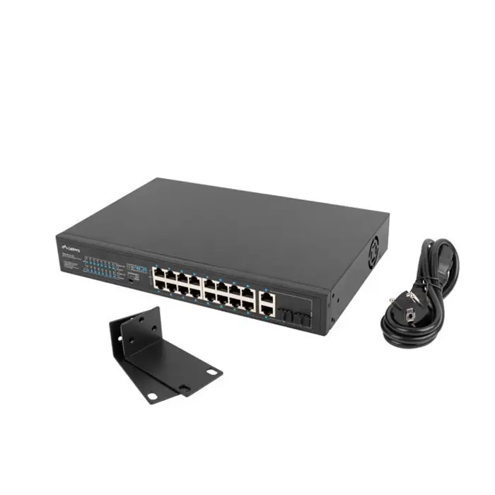 Lanberg Switch rack 19" POE+ 16x 100MB /2X COMBO GIGABIT ETHERNET 250W