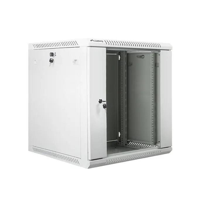 Lanberg wall-mounted installation rack cabinet 19'' 12U 600x600mm gray (glass door)