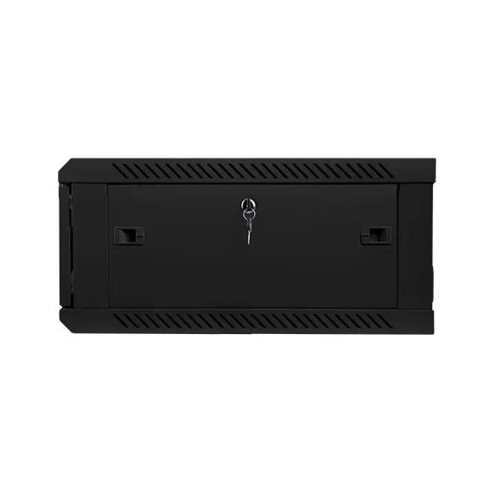 Lanberg wall-mounted installation rack cabinet 19'' 4U 600x600mm black (glass door)