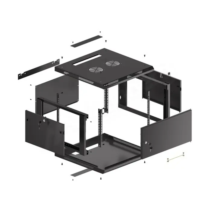 Lanberg WF01-6606-00B rack cabinet 6U Wall mounted rack Black