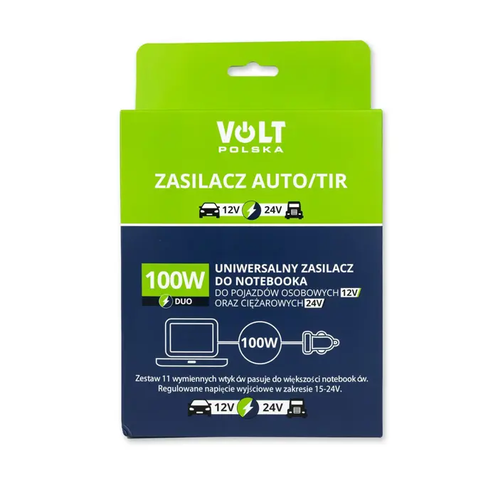 Laptop Car Power Adapter 100W 12-24V (Cigarette Lighter Plug)