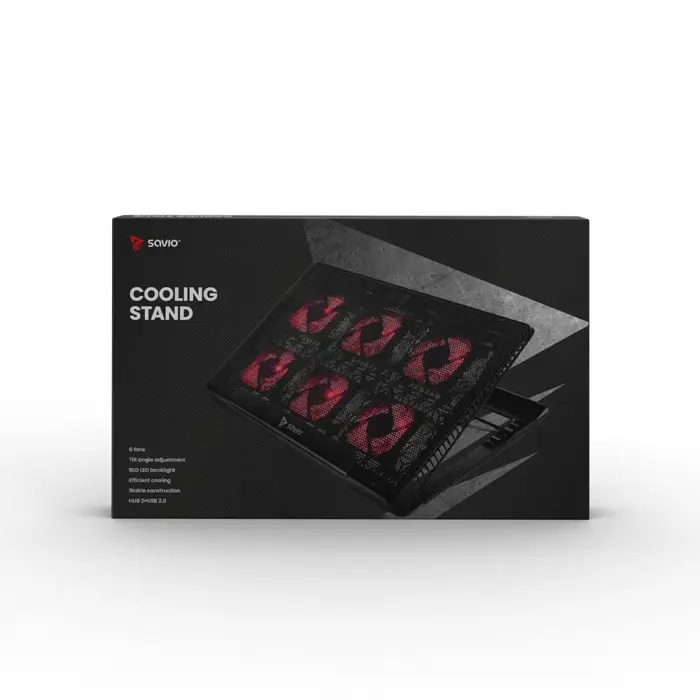 Laptop cooling pad, 6 backlit fans, 2000 RPM, SAVIO COS-01