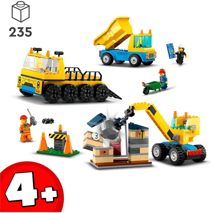 LEGO 60391 City Construction Vehicles and Crane with Wrecking Ball Construction Toy