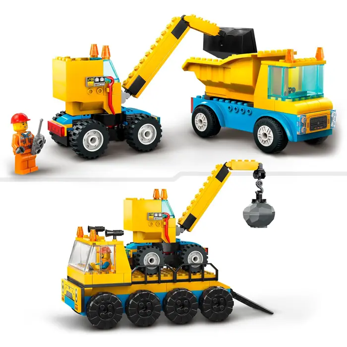 LEGO 60391 City Construction Vehicles and Crane with Wrecking Ball Construction Toy