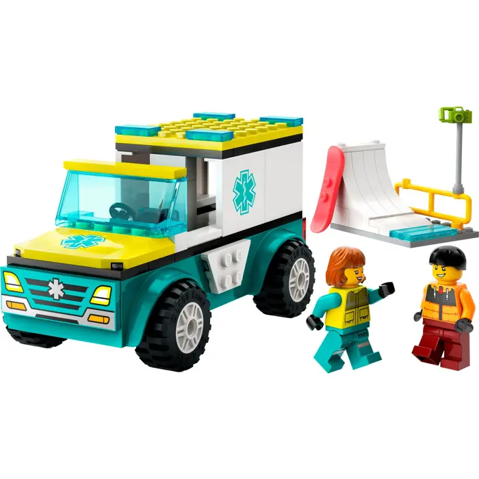 LEGO 60403 City Ambulance and Snowboarder Construction Toy