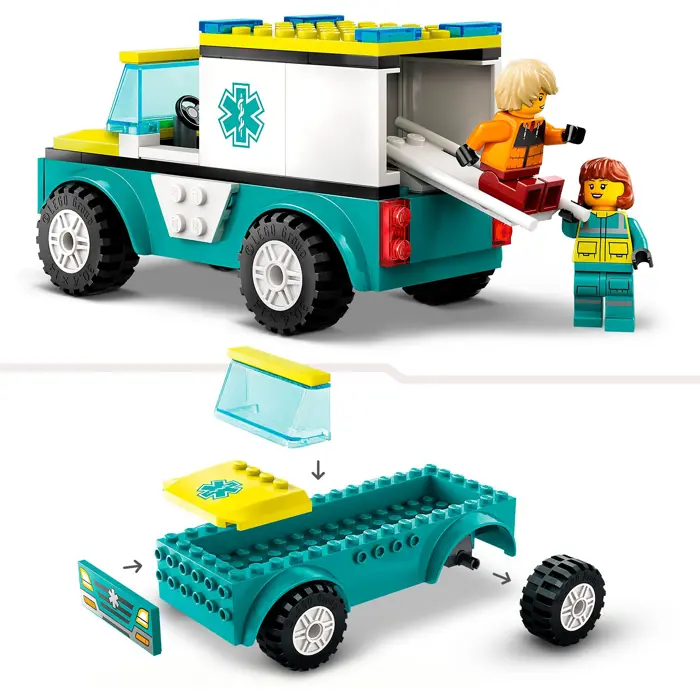 LEGO 60403 City Ambulance and Snowboarder Construction Toy