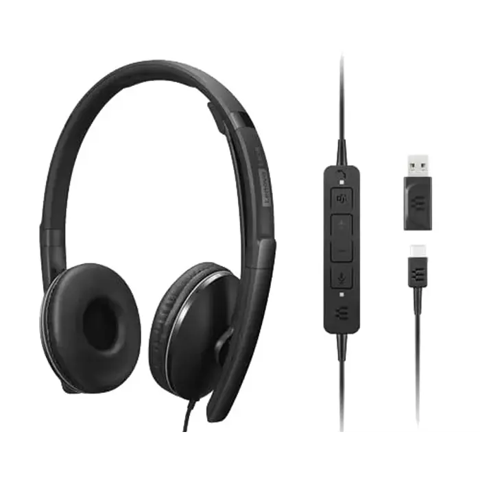 Lenovo 4XD1M45627 headphones/headset Wired Head-band USB Type-C Black