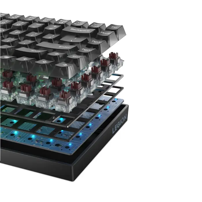 Lenovo Legion K510 Mini Pro keyboard Gaming USB US English Black, Transparent