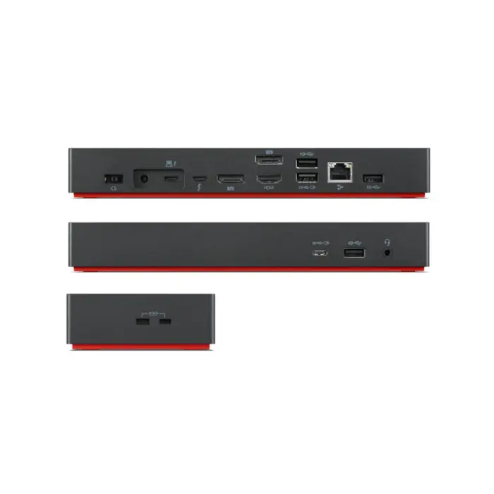 Lenovo ThinkPad Universal Thunderbolt 4 Dock 40B0; + 135W adapter, USB-C Cable;1x TB4, 1x USB-C, 4x USB 3.1, 2x DisplayPort, 1x HDMI, 1x RJ45, 1x Jack 3.5mm - Premium Obnovljeno
