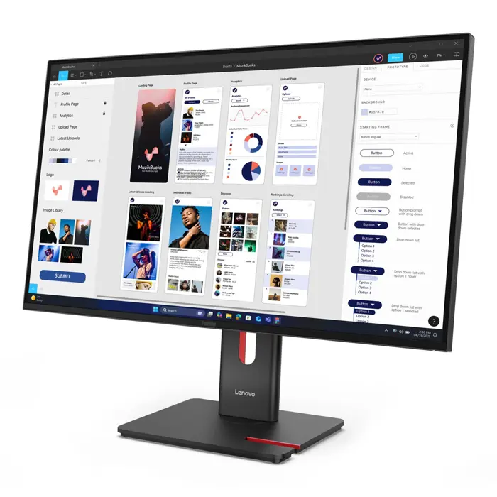 Lenovo ThinkVision T32UD-40 LED display 80 cm (31.5") 3840 x 2160 pixels 4K Ultra HD LCD Black