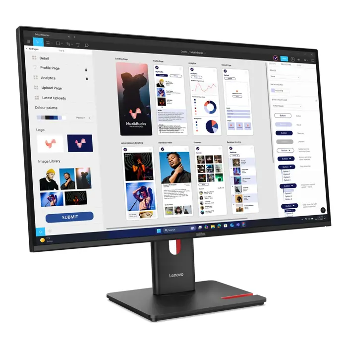 Lenovo ThinkVision T32UD-40 LED display 80 cm (31.5") 3840 x 2160 pixels 4K Ultra HD LCD Black