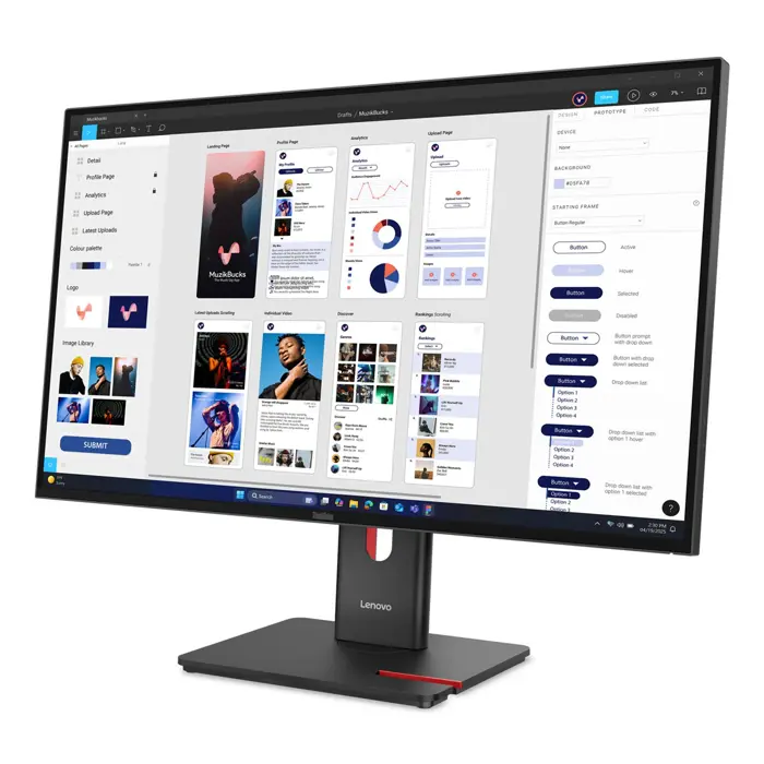 Lenovo ThinkVision T32UD-40 LED display 80 cm (31.5") 3840 x 2160 pixels 4K Ultra HD LCD Black