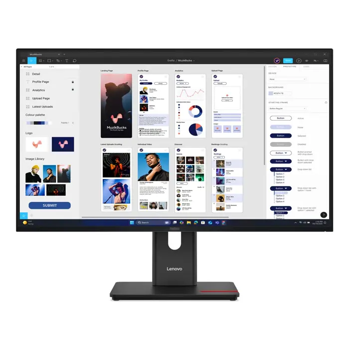 Lenovo ThinkVision T32UD-40 LED display 80 cm (31.5") 3840 x 2160 pixels 4K Ultra HD LCD Black