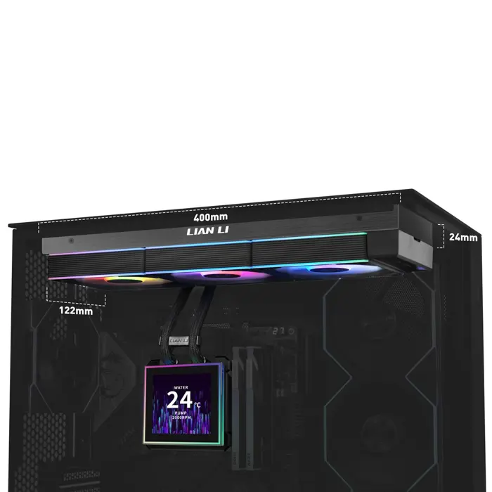 Lian Li HydroShift II LCD-S 360 CL Processor Liquid cooling kit 12 cm Black 1 pc(s)
