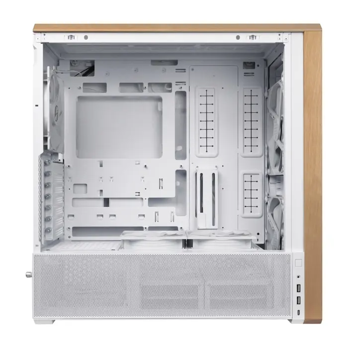 Lian Li Lancool LAN217W computer case Midi Tower White, Wood