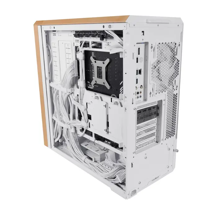 Lian Li Lancool LAN217W computer case Midi Tower White, Wood