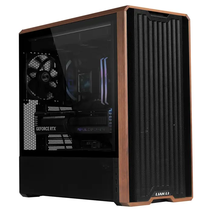 Lian Li Lancool LAN217X computer case Midi Tower Black, Wood