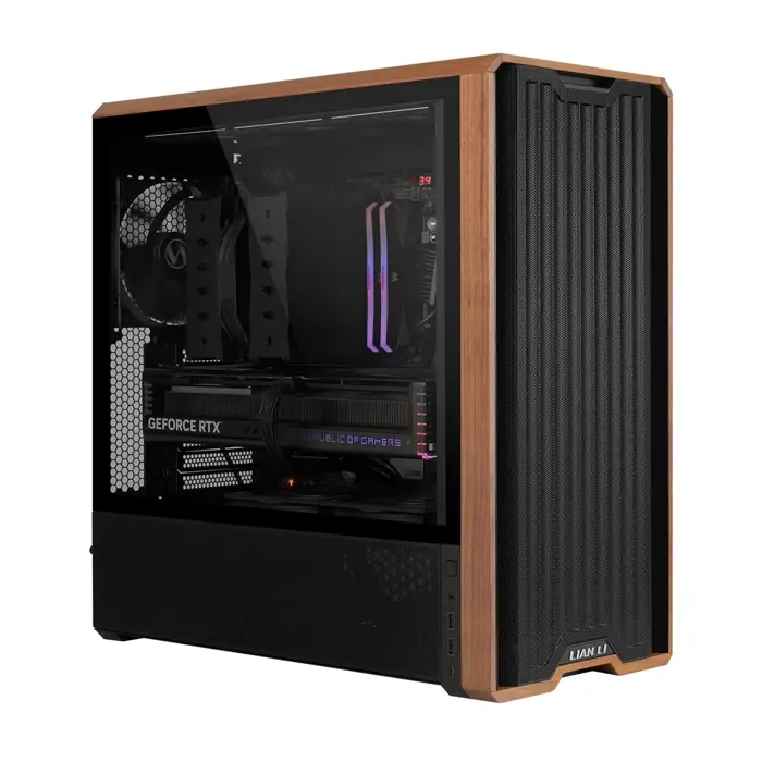 Lian Li Lancool LAN217X computer case Midi Tower Black, Wood