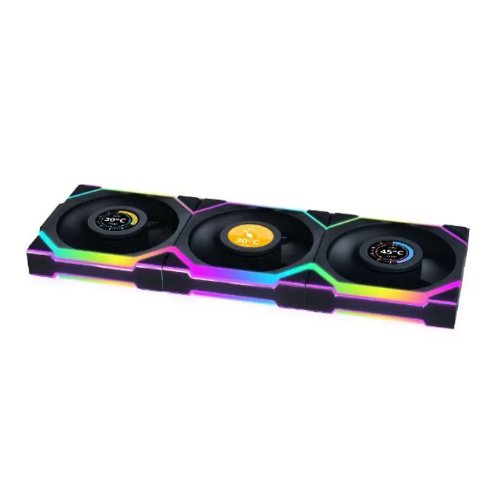 Lian Li UNI FAN SL Wireless LCD Fan, ARGB, PWM, 3-Pack incl. Controller - 120 mm, black