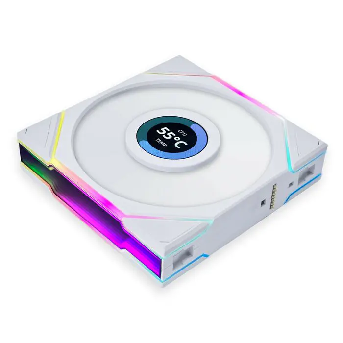 Lian Li UNI FAN TL Wireless LCD Lüfter, ARGB, PWM - Reverse Blade, 120 mm, white-12RTLLCD1W1W