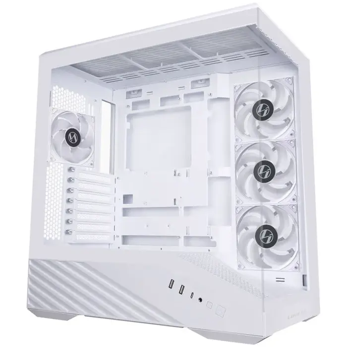 Lian Li Vector V100 PC-Gehäuse, Midi-Tower, ATX, RGB, Tempered Glass - white-G99.V100RW.00