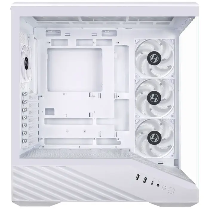 Lian Li Vector V100 PC-Gehäuse, Midi-Tower, ATX, RGB, Tempered Glass - white-G99.V100RW.00