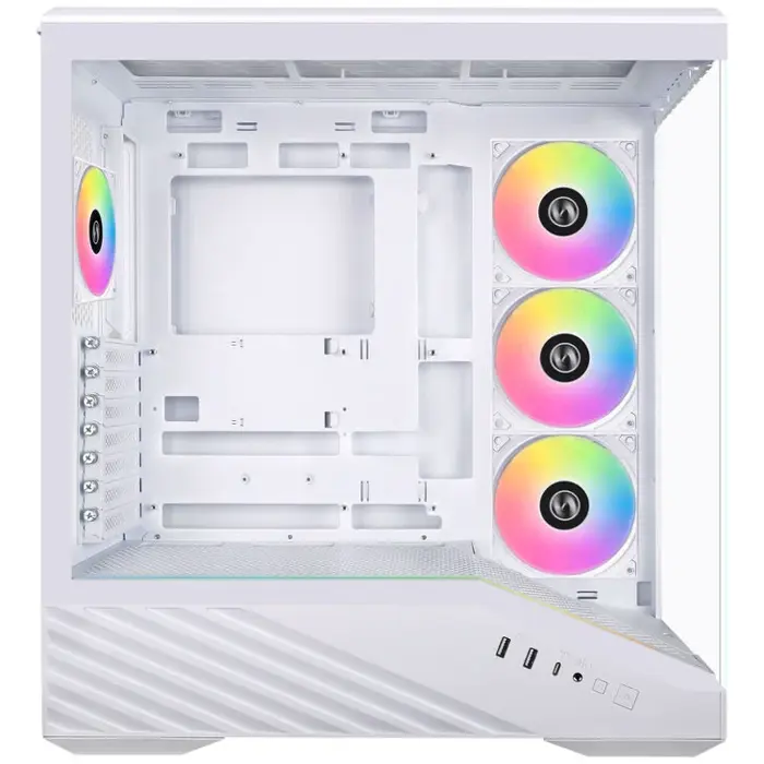 Lian Li Vector V100 PC-Gehäuse, Midi-Tower, ATX, RGB, Tempered Glass - white-G99.V100RW.00