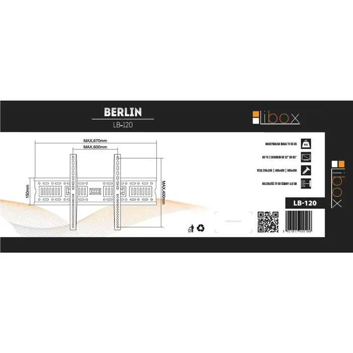 Libox LB-120 TV mount 2.16 m (85") Black