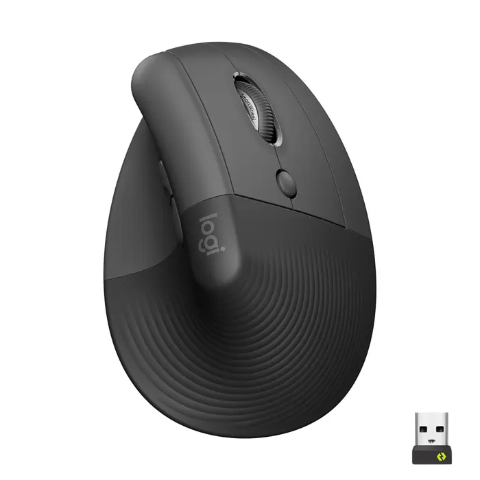 Logitech Lift Vertical Ergonomic Mouse, Graphite