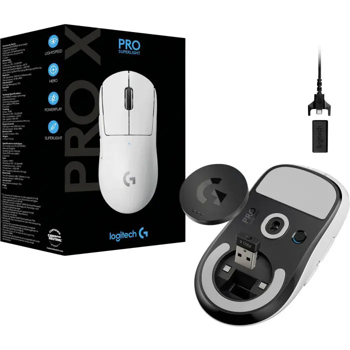 Logitech Mouse G PRO X SUPERLIGHT Wireless, white