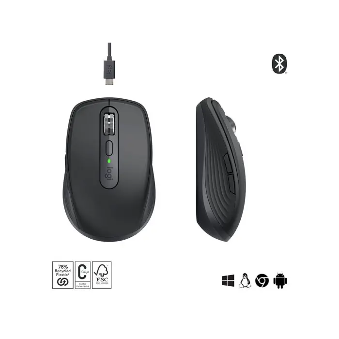 Logitech mouse MX Anywhere 3S Bluetooth, DarkField laser